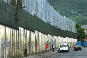 Belfast peace wall in Cupar Street