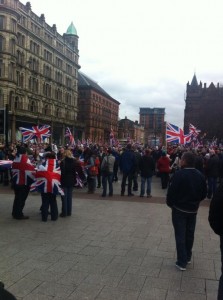 Union flag protests have been taking place every week at Belfast City Hall