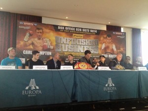 Seconds out...Frampton and Martinez Europa hotel press conference