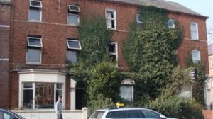 The scene on Wednesday in Botanic, south Belfast following fire at three houses