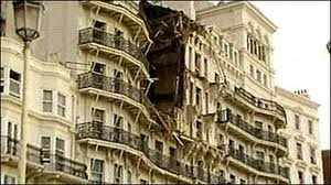 The devastation caused to the Grand Hotel in Brighton after an IRA bomb went off