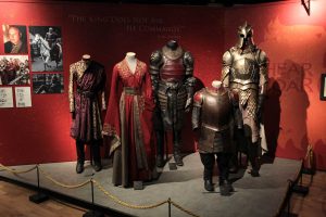 Pictured are costumes and outfits from HBOs Game of Thrones Exhibition 