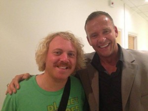 Therapist Craig Price with ITV2 Celebrity Juice host Keith Lemon