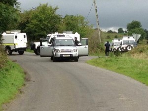 A large police presence in south Armagh after discovery of suspect bomb device. PIC: Gordon Adair