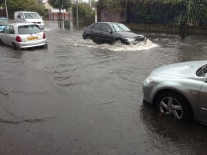 Flooding on the Shankill Road, west Belfast on Saturday afternoon