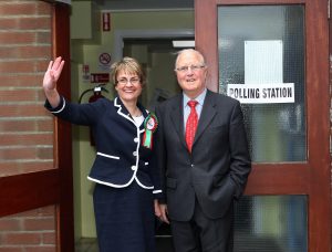 SDLP Leader and South Down MLA Margaret Ritchie pictured with outgoing SDLP South Down MP Eddie McGrady after casting her vote today in May 2010