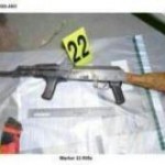 One of the four AK47 assault rifles found by police in Omagh lock up