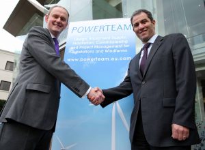 Pictured celebrating the acquisition is (from left) Alastair Dawson, Managing Director, Powerteam and Rochdi Ziyat, Managing Director, VINCI Energies United Kingdom.