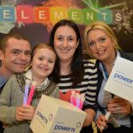 Power NI’s Susan Hutchinson pictured with Jonathan and Katie (age 5) from Belfast join Power NI’s Aine Bloomer to help power the launch of the Elements exhibition at the Ulster Museum.