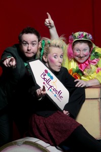 Caolan Mc Bride, Nicola Cunningham and Christina Nelson of Cahoots NI children’s theatre company along with Ballycastle Town Partnership