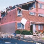 The bombed IRA flat in August 1988.