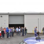 Disappointed fans stand at the entrance to motor show. PIC: TIM HEDGLEY,