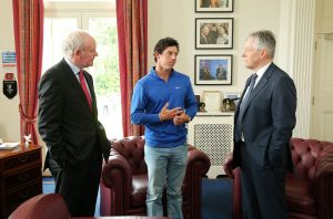 2014 Open Champion Rory McIlroy with First Minister Peter Robinson and the deputy First Minister Martin McGuinness on his visit to Stormont Castle. Picture by Kelvin Boyes / Press Eye.