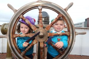 Daire Gault (3) and Meabh McGurn (3) from Oliver Plunkett Primary School were at the official launch of the Northern Ireland Hospice ‘Wall of Hope’ campaign at a special event aboard the SS Nomadic