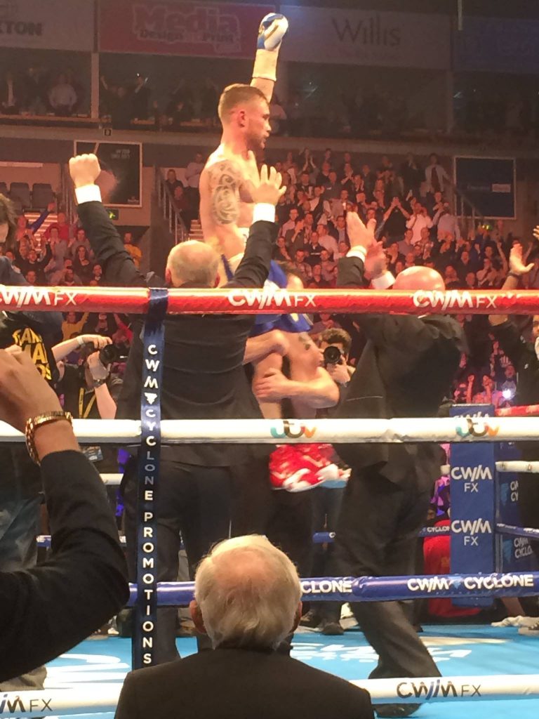 HE'S STILL THE CHAMP: Carl Frampton retains his IBF belt in front of a packed Odyssey Arena in Belfast