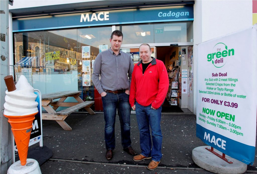 Johnston’s Mace Belfast Cadogan is competing for Mace Store of the Year, sponsored by Tayto, in Musgrave Retail Partners prestigious ‘Store of the Year Awards’ on March 6 at the Slieve Donard Hotel, Newcastle. Pictured is  owners Andy Davis and Graham Johnston.