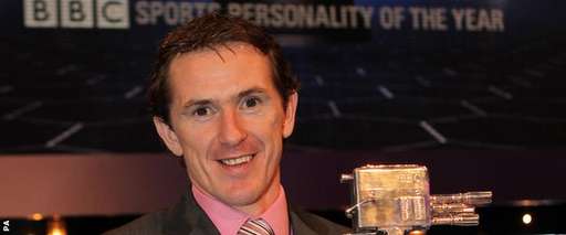 Horse racing legend AP McCoy with the Sports Personality of the Year trophy