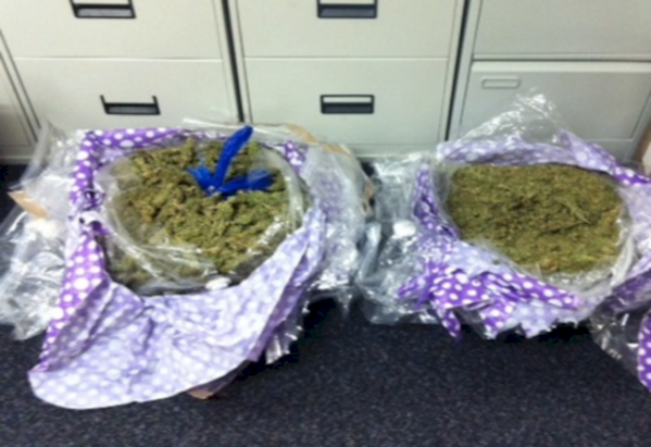 Police picture of some of the £400,000 herbal cannabis haul seized