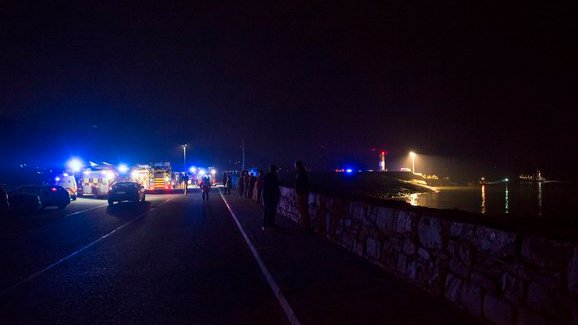 Emergency services at the scene of the drowing tragedy at Buncrana pier in Donegal