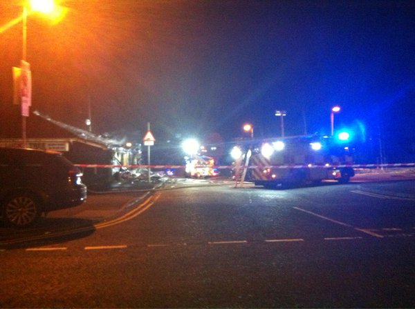 The scene of the arson attack in west Belfast in the early hours of Sunday morning