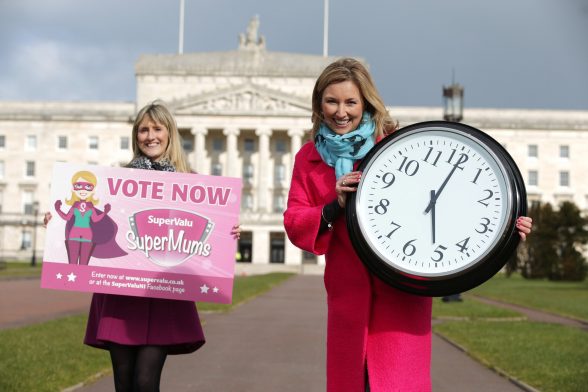SuperValu SuperMums... Time is running out in the search to find Northern IrelandÕs SuperValu SuperMum for 2016. TV personality Claire McCollum and SuperValuÕs Kate Ferguson are encouraging people to get their nominations in before the May 22 deadline. PIC: BY KELVIN BOYES/PRESSEYE