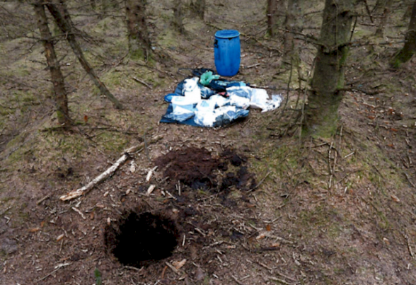 The dissident republican bomb hid found at Capanagh forest in Larne
