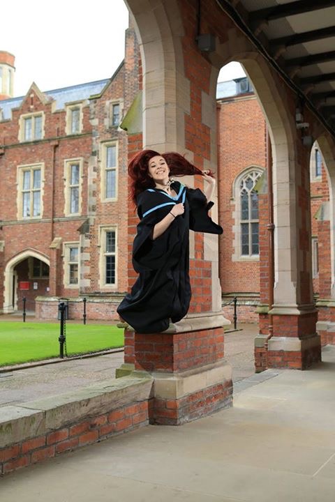 JUMPING FOR JOY...Billie-Jo McDowell graduated today with a degree in Georgraphy