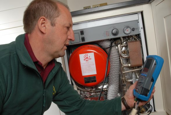 OFTEC technician checking for carbon monoxide