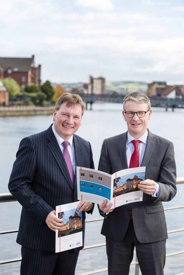 Peter Burnside; Partner BDONI and Richard Gray; Partner Carson McDowell launcing the NI Open for Business Report in Belfast. Picture: Elaine Hill