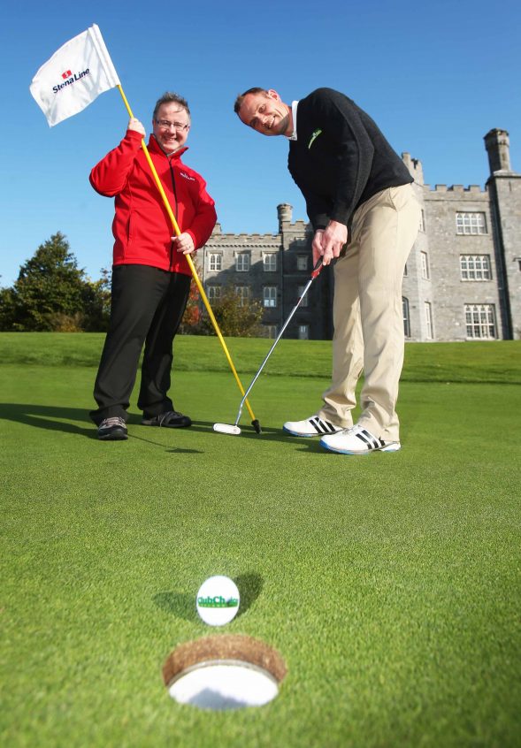 Ian Baillie, Stena Line Product Sales Manager UK & Ireland and Tiernan Byrne, Managing Director Club Choice Ireland pictured at Killeen Castle Golf Club in County Meath to launch the Stena Line 2017 Golf Events.