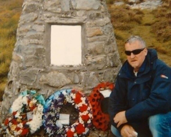 Former iRA supergrass Raymond Gilmour paying his respects at Chinook helicopter crash site in Scotland which killed 25 RUC Special Branch detectives, MI5 and British Military Intelligence officers in June 1994