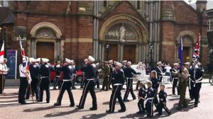 Young Conway Volunteers outside St Patrick's Church