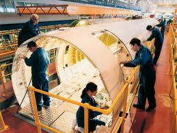 Bombardier Belfast staff working on fuselage