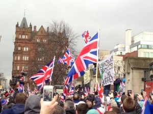Loyalists gather weekly at Belfast City Hall