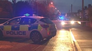 The scene of the road crash in Comber on Saturday evening