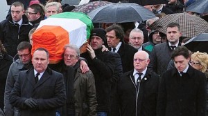 Actor Stephen Rea at Dolours Price funeral in west Belfast