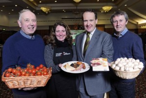 Howard Hastings with local suppliers to Hastings Hotel group