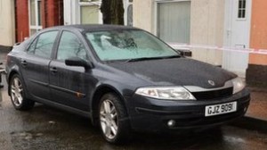 Thje stolen Renault Laguna car used in the kidnap and robbery