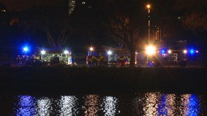 Fire crews at the scene of south Belfast car crash