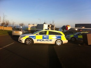 Police at the scene of a bomb alert in south Belfast