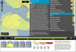 Yellow warning of snow for Monday