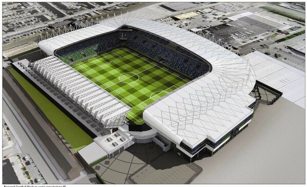 Cracks appaear in the new look 18,000 all seater Windsor Park stadium