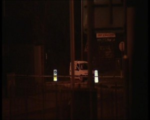 The van at the scene of the mortar bomb find in Derry