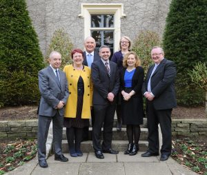 Chairman, Dr Adrian Johnston (Centre) with Board Members (L-R) Billy Gamble; Siobhan Fitzpatrick; Winston Patterson; Rose Mary Farrell; Dorothy Clarke; and David Graham.