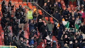 Riot police called to Windsor Park as Shamrock Rovers fans tear up seats