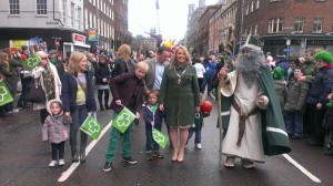 Little Oscar Knox at the St Patrick's Day parade in Belfast on Sunday, March 17