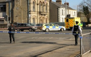 The scene of the accident in Omagh in which an elderly man was killed