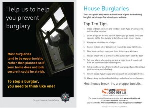 The PSNI lealfet on how to keep homes secure and burglars out