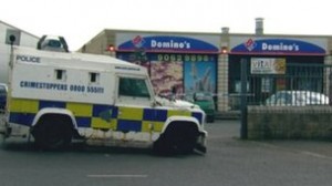 The murder scene in west Belfast where Kieran McManus was shot dead on Easter Saturday night