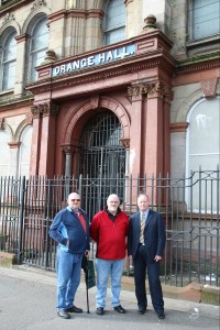 Management committee inspect the damage at Clifton Street Orange Hall